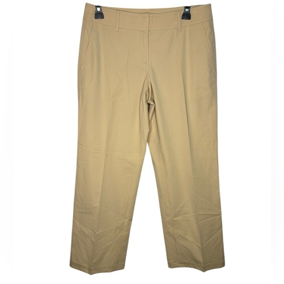 Lafayette 148 Business Casual Tan Stone Trouser Cropped Pants Size 4 - Picture 1 of 12